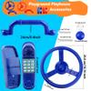 8 Pcs Playground Accessories Swingset Steering Wheel Safety Handles Plastic Swingset Phone Toy Swing Set Telephone for Kids Outdoor Treehouse Playhouse Swing Set (Red,Blue) view 2