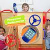 8 Pcs Playground Accessories Swingset Steering Wheel Safety Handles Plastic Swingset Phone Toy Swing Set Telephone for Kids Outdoor Treehouse Playhouse Swing Set (Red,Blue) view 3