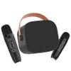 Mini Karaoke Machine for Kids Adults,Portable Bluetooth Karaoke Speaker for Adults Kids with 2 Microphones for 6 7 8 9 10 11 12 Years Old Girls Boys Gifts Toys for Christmas Birthday,Black view 1