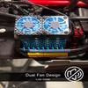 EMIHO RC Motor Cooling Fan Fit for 1/8 RC 40mm Brushless Motor 4068 4076 4082 4092, 27000RPM RC Car Fan Double Motor Heatsink with Metal Cover 8.4V 1.5A view 3