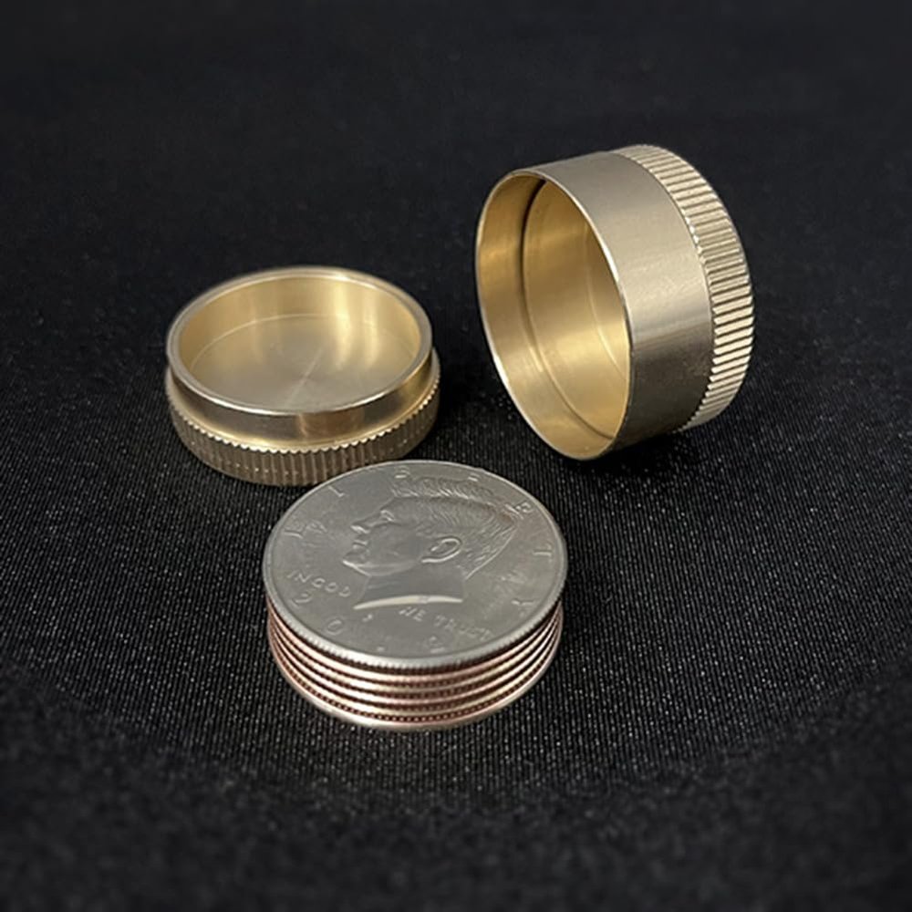 BrilliantMagic Dynamic Coins Copper Box,US Half Dollar Version Magic Tricks Gimmick Coin Vanish Magic Fly Coin Magic Close Up Street Coin Money