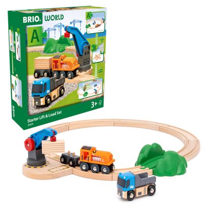 BRIO World 36028 Starter Lift & Load Set | Toy Train Set for Kids Ages 3 Years and and Up