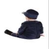 Fun Costumes Infant North Pole Train Conductor Costume | Christmas Locomotive Operator Jumpsuit Uniform w/Hat, 0/3 Months, Blue view 2