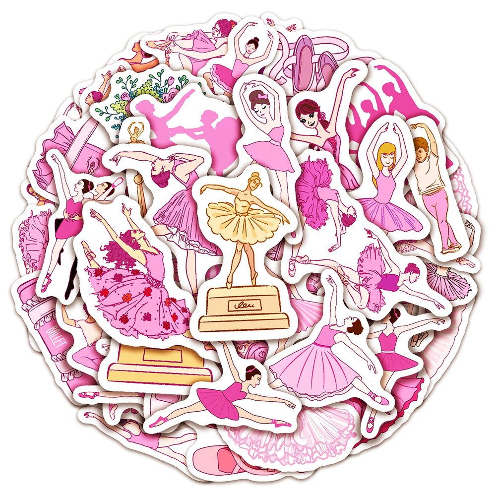 100 Pack Ballerina Stickers, Ballerina Ballet Party Favors Gifts, Birthday Decorations