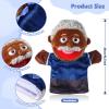 1 Pcs Family Hand Puppets 12 Inch Grandparents Mom Dad Brother Sister Plush Hand Puppet Toys Role-Play Toy Puppets for Kids Storytelling Imaginative Pretend Play Teaching Preschool(Black Grandfather) view 2