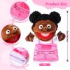 1 Pcs Family Hand Puppets 13 Inch Grandparents, Mom & Dad, Brother & Sister Plush Hand Puppet Toys Role-Play Toy Puppets for Kids Storytelling Imaginative Pretend Play Teaching Preschool(Black Sister) view 2