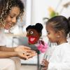 1 Pcs Family Hand Puppets 13 Inch Grandparents, Mom & Dad, Brother & Sister Plush Hand Puppet Toys Role-Play Toy Puppets for Kids Storytelling Imaginative Pretend Play Teaching Preschool(Black Sister) view 3