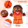 1 Pcs Family Hand Puppets 12 Inch Grandparents, Mom & Dad, Brother & Sister Plush Hand Puppet Toys Role-Play Toy Puppets for Kids Storytelling Imaginative Pretend Play Teaching Preschool(Black Mom) view 2