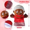 1 Pcs Family Hand Puppets 12 Inch Grandparents Mom Dad Brother Sister Plush Hand Puppet Toys Role-Play Toy Puppets for Kids Storytelling Imaginative Pretend Play Teaching Preschool(Black Grandmother) view 2