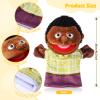 1 Pcs Family Hand Puppets 12 Inch Grandparents, Mom & Dad, Brother & Sister Plush Hand Puppet Toys Role-Play Toy Puppets for Kids Storytelling Imaginative Pretend Play Teaching Preschool(Black Dad) view 2