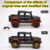 6 Set Simulation 1/64 Model Trucks Off Road Modified Tire with 6 Styles Hub and Rubber Tires 1/64 Scale Wheels for Trucks(Diameter 0.56in/14.2mm) (Electroplated Gold) view 2