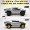 6 Set Simulation 1/64 Model Trucks Off Road Modified Tire with 6 Styles Hub and Rubber Tires 1/64 Scale Wheels for Trucks(Diameter 0.56in/14.2mm) (Electroplated Gold) view 4