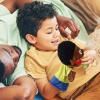 1 Pcs Family Hand Puppets 12 Inch Grandparents, Mom & Dad, Brother & Sister Plush Hand Puppet Toys Role-Play Toy Puppets for Kids Storytelling Imaginative Pretend Play Teaching Preschool(Black Bro) view 4