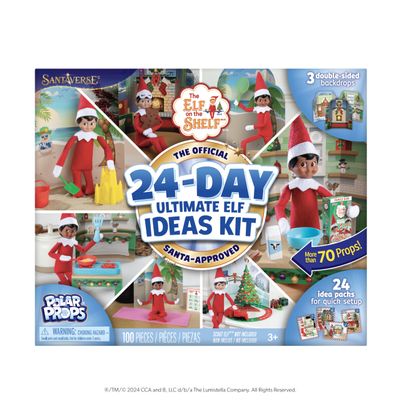 The Elf on the Shelf 24-Day Ultimate Kit Official Elf Accessories with 70+ Props, Idea Cards, and Backdrops Easy Elf on The Shelf Ideas for Kids Christmas Decorations Scout Elf Not Included.