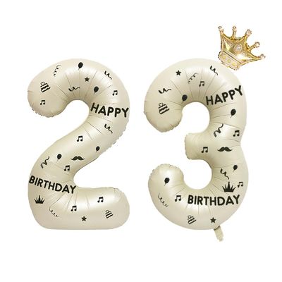 40 Inch White Foil Balloon Number 23,Crown 23th Birthday Party Decorative Balloons,Number Large Numbers Balloon 23,Girls Boys 23th Birthday Decoration Anniversary Wedding 23th Birthday Party Supplies