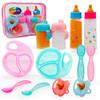 Baby Doll Accessories Magic Bottle set Magic Disappearing Milk Juice Bottles Sippy Cups with Pacifiers Bowl Spoons, Doll Bottle Toys Feeding Pretend Playset for Kids Girls Ages 3+ (Middle set(12pcs)) view 1