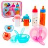 Baby Doll Accessories Magic Bottle set Magic Disappearing Milk Juice Bottles Sippy Cups with Pacifiers Bowl Spoons, Doll Bottle Toys Feeding Pretend Playset for Kids Girls Ages 3+ (Middle set(12pcs)) view 2