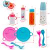Baby Doll Accessories Magic Bottle Set Magic Disappearing Milk Juice Bottles Sippy Cups with Pacifiers Bowl Spoons, Doll Bottle Toys Feeding Pretend Playset for Kids Girls Ages 3+ (Big Set(12pcs)) view 3