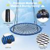 Trekassy 45" 750lbs Spider Web Tree Swing for Kids & Adults, Outdoor Steel Frame Saucer Net Swing with Swivel, Adjustable Ropes + 2 Tree Hanging Straps (Blue) view 4