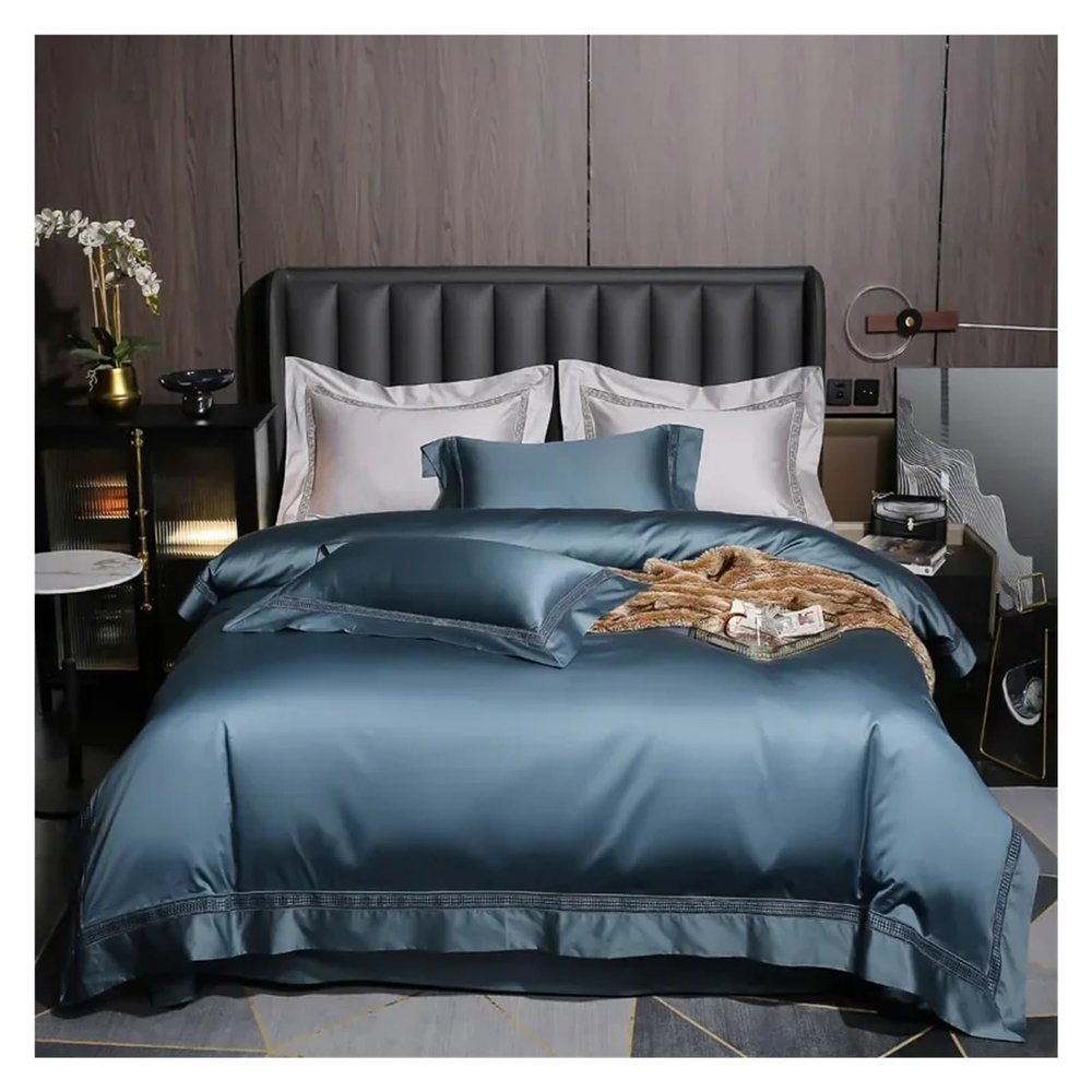 ADovz 100S Egyptian Cotton Bedding Set Hollow lace Quilt Cover Duvet Cover Flat/Fitted Bed Sheet Pillowcases Long-Staple Cotton,Bed Sheets