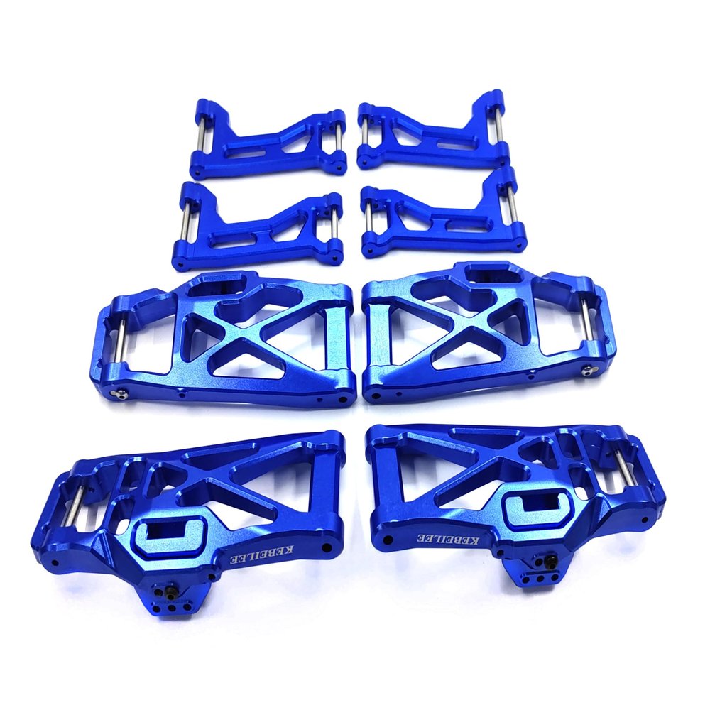 KEBEILEE CNC Alu Front&Rear Upper&Lower Arms kit for TRAXXAS 1/8 MAXX Slash 8pcs (Blue)