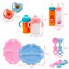 Baby Doll Accessories Magic Bottle set Magic Disappearing Milk Juice Bottles Sippy Cups with Pacifiers Bowl Spoons, Doll Bottle Toys Feeding Pretend Playset for Kids Girls Ages 3+ (Small set(10pcs)) view 3