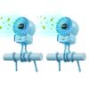 2 Pack Multifunctional Portable Stroller Fan 4 Speed 6600rpm High Speed Usb Rechargeable Personal Mini Handheld Fan Extended Tripod for Desktop Winding Kids Bed Treadmill Bike Golf Cart Outdoor Travel view 1