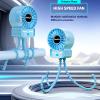 2 Pack Multifunctional Portable Stroller Fan 4 Speed 6600rpm High Speed Usb Rechargeable Personal Mini Handheld Fan Extended Tripod for Desktop Winding Kids Bed Treadmill Bike Golf Cart Outdoor Travel view 2