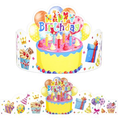 AUGTHEEP 36 Pack Birthday Crowns for Kids Classroom - Watercolor Paper Party Hats for Students Classroom School VBS Party Supplies