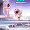 2 Pack Multifunctional Portable Stroller Fan 4 Speed 6600rpm High Speed Usb Rechargeable Personal Mini Handheld Fan Extended Tripod For Desktop Winding Kids Bed Treadmill Bike Golf Cart Outdoor Travel view 2