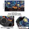 EDGFRTOIO Playmat with Zones for Card Game Playing, Compatible with Lorcana TCG Cards Game Mats 24"x14" Commander Deck Gaming Duel Mat Card Gameplay Mats for Beginner, Magical Castle Starry Night view 3