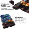 EDGFRTOIO Playmat with Zones for Card Game Playing, Compatible with Lorcana TCG Cards Game Mats 24"x14" Commander Deck Gaming Duel Mat Card Gameplay Mats for Beginner, Magical Castle Starry Night view 4