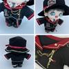 niannyyhouse Hat Tie Coat Shirt Strap Pants Shoes Red Black Uniform Outfit 20cm 8in Plush Doll Clothes view 4