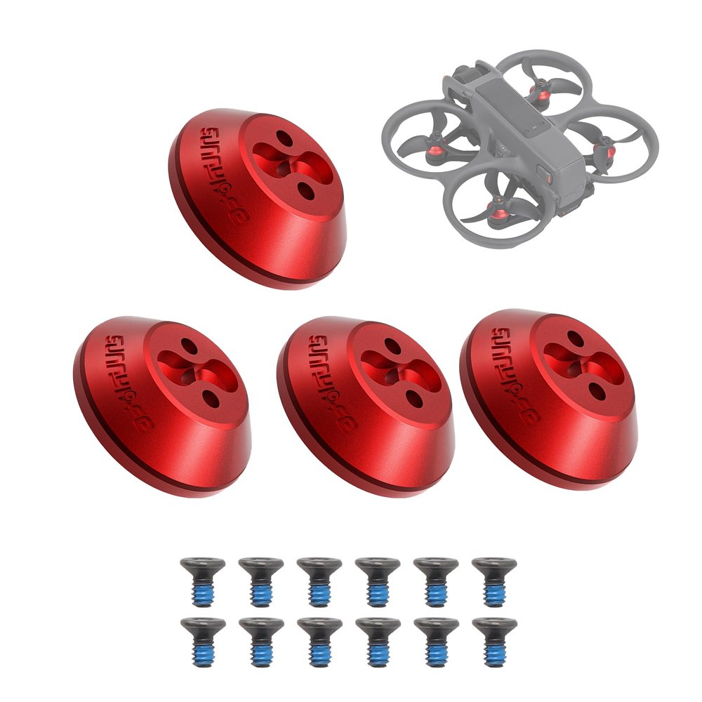 Kimyoaee Avata 2 Protective Motor Cap for DJI Avata 2 FPV RC Camera Drone, 4pcs Dustproof,Waterproof,Scratchproof Aluminum Cover - Red