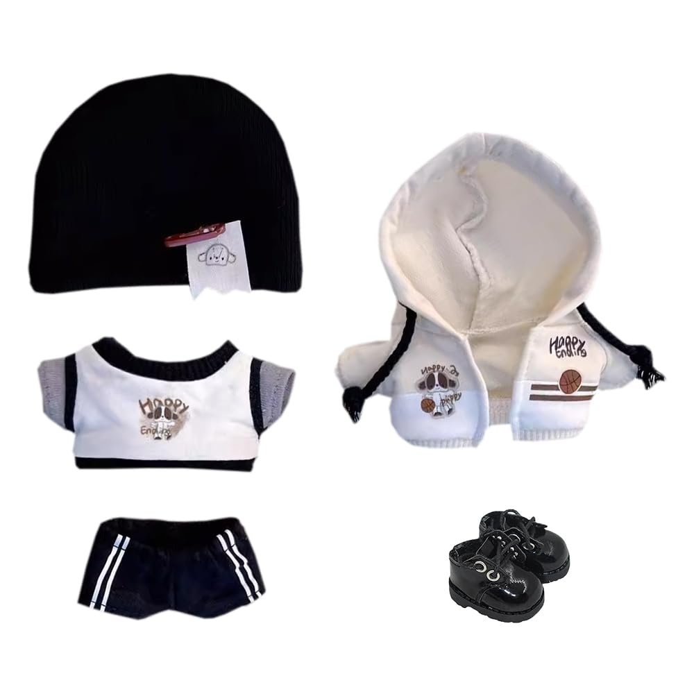 niannyyhouse 10cm 15cm 20cm Plush Doll Clothes Hat T-Shirts Pants Hoodies Shoes Sports Outfit Dolls Dress Up (10cm)