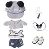 niannyyhouse 20cm Plush Doll Clothes Hat Shirt Tie Vest Pants Backpacks Shoes Puppy Outfit 8in Doll Dress Up view 1
