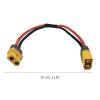 GRABLOOM XT60 Male Female Connector Silicone Line T-Plug Cable for XT-60 Power Cable 14AWG 30CM XT60 Cable Connector Male Female XT-60 Plug Line 14AWG Silicone Wire for FPV- view 4