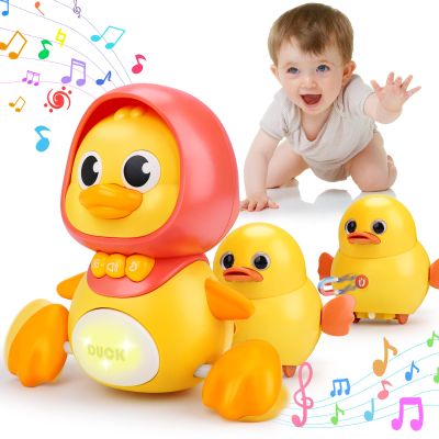 Baby Toys 6-12 Months Musical Duck Toy Set 3 4 5 6 7 8 9 Month Old Tummy Time Infant Newborn Crawling Moving Light Up Toys for Babies 9-12-18 Months First Birthday Easter Shower Gifts for 1 Year Old