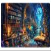 EDGFRTOIO Card Playmat 70 x 40 cm Game Mats Tabletop Magic for MTG/TCG Cards, Trading Card Game Playing Stitched Commander Deck Gaming Desk Duel Mat Card Gameplay Mats, Enchanted Library view 1