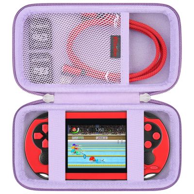 Elonbo Carrying Case for TaddToy/WELLSTG/Beijue/FAMILY POCKET/CCTU/X- JOYKIDS/GREENCREEK/Beico/KAVOYI/GuaiyeyeAP/TEBIYOU Handheld Game Console, Portable Electronic Gaming Player Bag, Purple