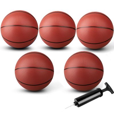 Anzmtosn 7" Water Basketballs for Pool Hoop, PVC Small Basketballs for Beach, Mini Balls Toy for Indoor Door Hoops Kids Adults, Balls for Outdoor Playground Lawn Poolside Play Arcade Game 5 PCS