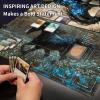 EDGFRTOIO Card Playmat 70 x 40 cm Game Mats Tabletop Magic for MTG/TCG Cards, Trading Card Game Playing Stitched Commander Deck Gaming Desk Duel Mat Card Gameplay Mats, Forest Wild Daisies Horse view 2