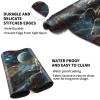 EDGFRTOIO Card Playmat 70 x 40 cm Game Mats Tabletop Magic for MTG/TCG Cards, Trading Card Game Playing Stitched Commander Deck Gaming Desk Duel Mat Card Gameplay Mats, Warrior Riding in Space view 4