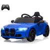 12V Electric Ride On Car w/RC,Licensed by BMW M4 Toddler Electric Vehicle for 37-83 Months,Power Wheels for Boys Girls, with Suspension System,3 Speeds, Bluetooth, MP3, Double Door, LED Light (Blue) view 1