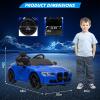 12V Electric Ride On Car w/RC,Licensed by BMW M4 Toddler Electric Vehicle for 37-83 Months,Power Wheels for Boys Girls, with Suspension System,3 Speeds, Bluetooth, MP3, Double Door, LED Light (Blue) view 2