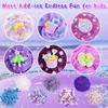 LAWOHO 6 Packs Gradient Purple Slime Kit - Cloud, Butter & Clear Slimes, Crunchy Slimes Kits for Kids with Beach Charms & Add-ins, Party Favors for Girls & Boys, 360ml Soft Non Stick Slime Making Kit view 2