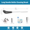 16 inches Long Handle Black Bottle Cleaning Brushes - Perfect for Baby Bottles, Sports Bottles, Glassware, Mugs, Jars, and Stemware (1-pc) view 2