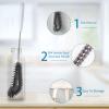 16 inches Long Handle Black Bottle Cleaning Brushes - Perfect for Baby Bottles, Sports Bottles, Glassware, Mugs, Jars, and Stemware (2-pc) view 3