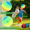 Jenaai 18 Pcs Sports Kickball Set Includes Playground Ball 5 Rubber Throw Down Bases Ball Pump Scoreboard Net Bag 10 Foul Line Cones for Adults Playground Backyard Game(9 Inch,Rainbow) view 4