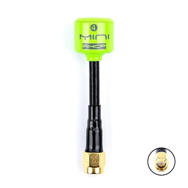CRUMPS New 5.8G Lollipop 4 RHCP Antenna High Gain 2.8Dbi Transmitter/Receiver SMA/RP-SMA/MMCX/UFL Antenna for FPV RC Drone Part (Color : Green SMA)